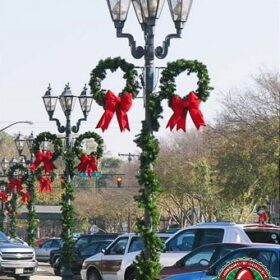 Christmas Wreaths Christmas decorations parking lot lights