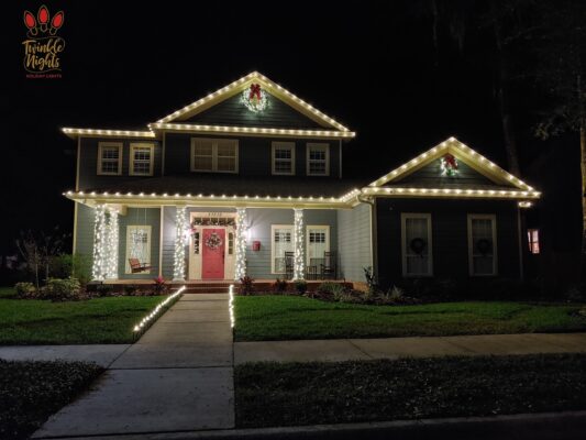 residential Christmas light design Side walk lights holiday lights