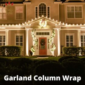 garland column wraps christmas lights holiday display