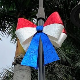 patriotic glitter bow